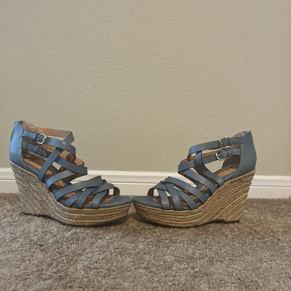 Women's Blue Wedge Sandals